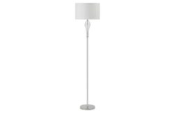 Heart of House Dahlia Glass Column Floor Lamp - Chrome/Ivory